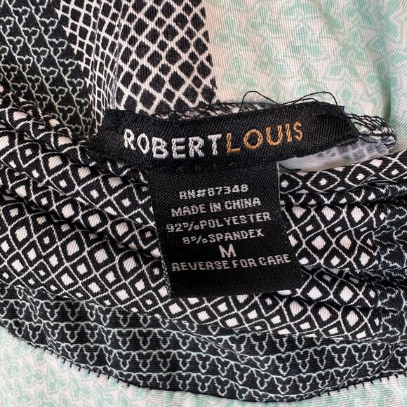 Robert Louis Skirt Womens Medium Green Multi Geometric Print Maxi Boho Belted - Picture 3 of 7